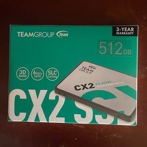 Team Group CX2 2.5" 512GB SATA III 3D NAND Internal Solid State Drive (SSD)